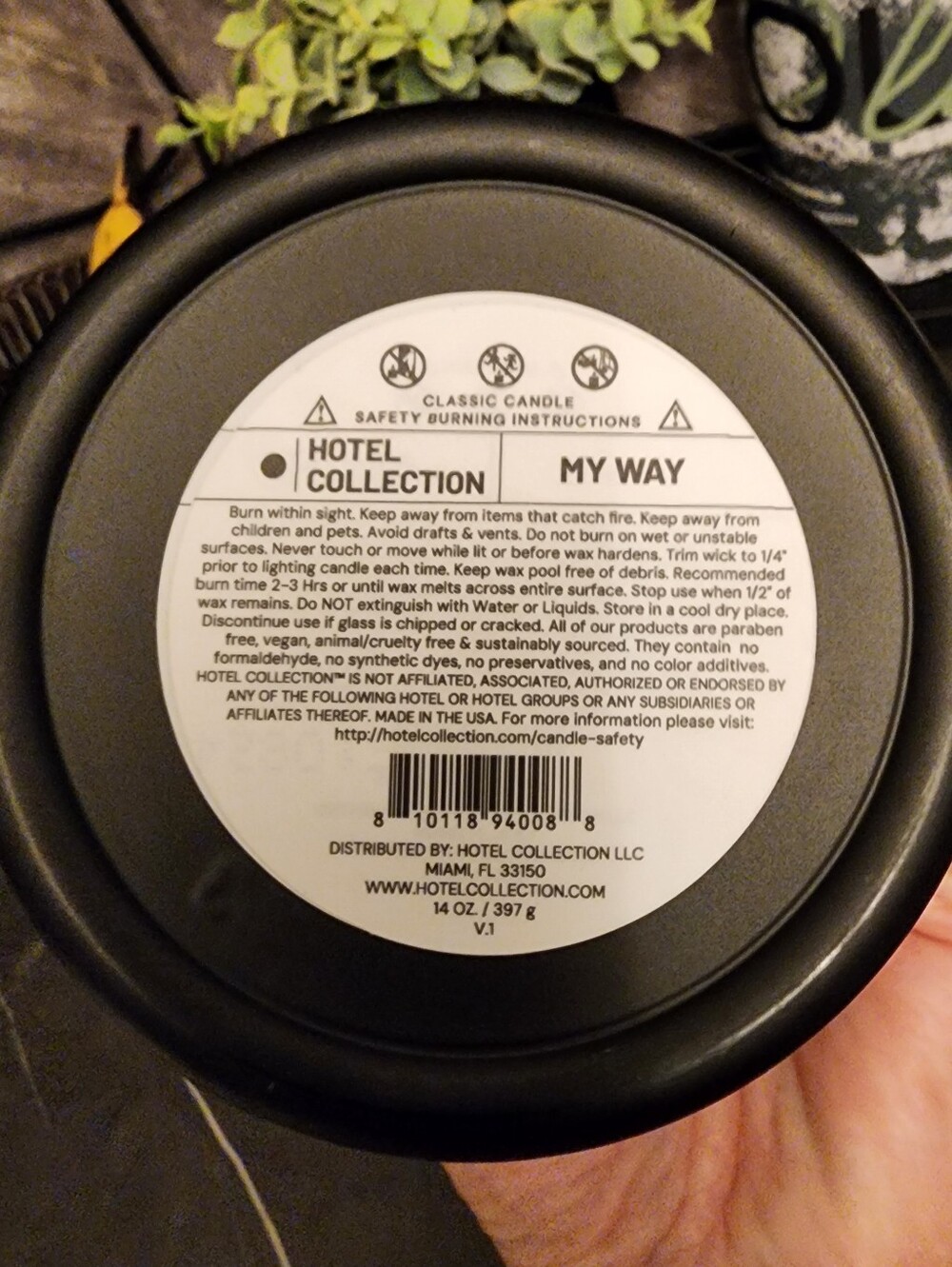 NWOT Hotel Collection My Way Classic Candle - Black - Picture 4 of 4